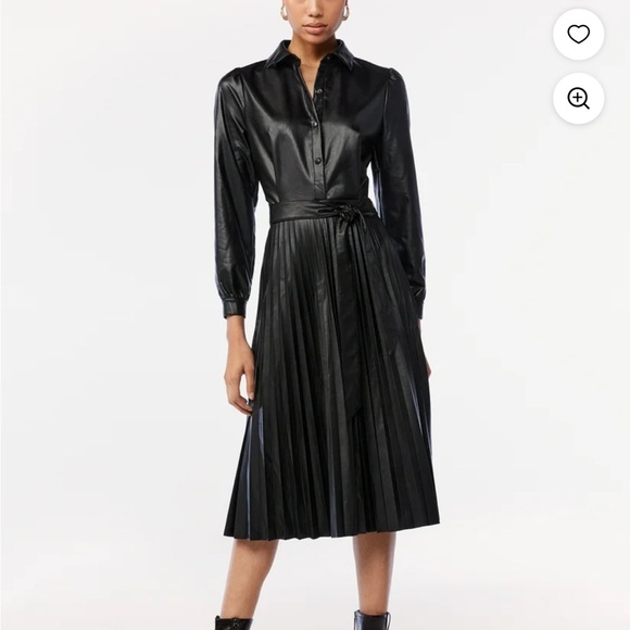 Scoop NYC Black Faux Leather Dress - Picture 1 of 4